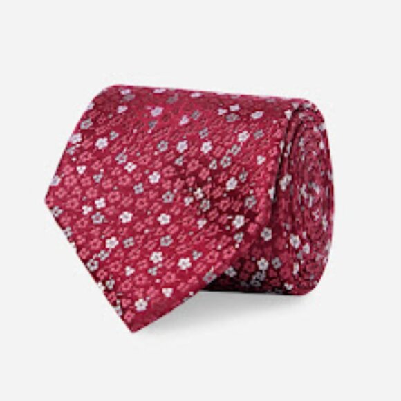 Flower Fields Burgundy Tie NWT - Picture 1 of 3
